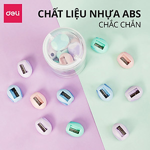 Gọt Bút Chì, Chuốt Bút Chì Mini DELI Lưỡi Thép Không Gỉ, Cắt Bén, Hạn Chế Gãy Ngòi Chì. 