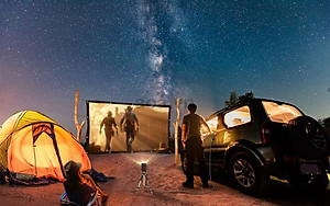 Máy chiếu mini Apollo 11-New 2021,Led tivi 4800 lumen,  Android TV 9.0, Pin 5200mAh, 150inch, hỗ trợ 4K- Hàng chính hãng