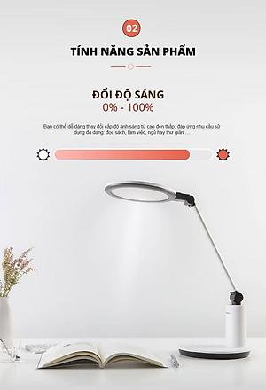 Đèn Để Bàn đổi màu 19W Panasonic HHGLT062319 Chip Led RG0, không ánh sáng xanh, an toàn cho mắt, điều chỉnh độ sáng