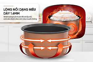 NỒI CƠM ĐIỆN 1.8L SUNHOUSE SHD8611R (700W) - Hàng chính hãng