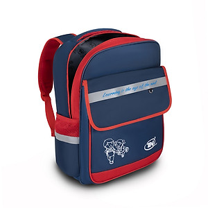 Balo học sinh TN.Bags xanh đen phối đỏ – Balo tiểu học có nắp siêu nhẹ nhiều ngăn cao cấp cho bé năng động TNB3016