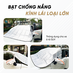 Bạt Che Nắng Kính Lái Xe Ô Tô | Bạt Che Nắng Kính Lái Trước Loại Lớn Có Chụp Tai Gương, Chống Tia UV, Cách Nhiệt Cực Tốt, Bảo Vệ Nội Thất Xe Khỏi Tác Hại Từ Môi Trường