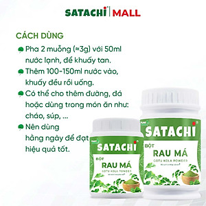 Bột Rau Má Nguyên Chất SATACHI – 100% rau má tươi, không đường – Hộp 68g & 218g