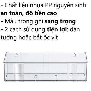 Khay dán tường trong HOKORI nhựa VIỆT NHẬT cao cấp - Đựng gia vị, đồ phòng tắm, khách, ngủ - Hàng Việt Nam