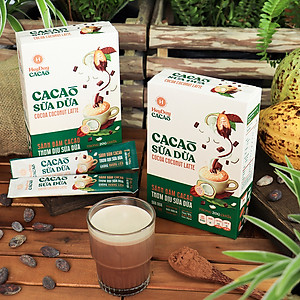 Bột Cacao Sữa Dừa Heyday - Hộp Giấy 12 Gói Tiện Lợi 20g - Bột cacao sữa dừa tự nhiên, thuần chay - Heyday Cacao