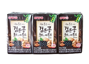 Thùng 24 Hộp Sữa Đậu Đen, Óc Chó, Hạnh Nhân Sahmyook Foods (140ml / Hộp)