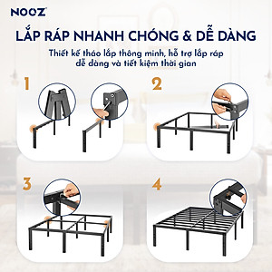 Giường Sắt NOOZ Chịu Lực Cao Thiết Kế Hiện Đại Dễ Lắp Ráp NOOZ Home Goods Metal Platform Bed Frame