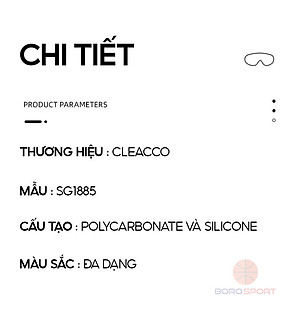 Kính bơi trẻ em chống tia UV bản rộng góc nhìn 180 độ Cleacco  SG1885 dây đeo silicone êm ái , không kích ứng , an toàn với trẻ em  - Hàng chính hãng Boro Sport