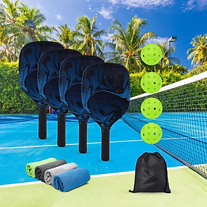 4 Pieces Professional Pickleball Paddles Pickleball Rackets with Bag Pickleball Paddle Gifts for Men Women
