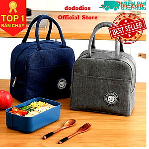 Túi đựng cơm giữ nhiệt dododios đựng hộp cơm văn phòng size lớn đơn sắc khóa kéo, tay xách tiện dụng, Túi Giữ Nhiệt Đựng Hộp Cơm 2 Ngăn – Chọn Màu Túi Giữ Nhiệt Đựng Cặp Lồng Cơm– Nhiều Màu – Chống Thấm Nước Chính Hãng dododios