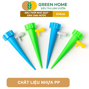 Đầu Tưới Nhỏ Giọt Gắn Chai Nước GreenHome, D13cm, Bền Bỉ, Dễ Sử Dụng, Chỉnh Được Lượng Nước, Màu Ngẫu Nhiên
