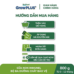 Sữa Bột Nutifood Sweden GrowPLUS+ Sữa Non Immunel từ 0 - 12 tháng lon 800g