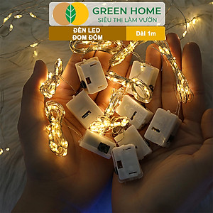 Dây Đèn Led Trang Trí Greenhome, Fairy Lights, Đom Đóm 1 Mét, 3 Chế Độ Sáng, Tặng Kèm Pin, Chịu Nước, Decor, Chụp Hình