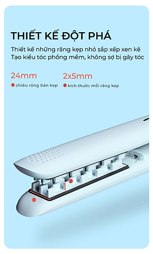 Máy Dập Phồng Chân Tóc BUMAS H8 - Máy Dập Lưỡi Vuông Bấm Phồng Chân Tóc - Phủ Protein Thực Vật - Hạn Chế Hư Tổn Nhiệt - Hàng Chính Hãng