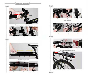 Gác Baga,Kệ Yên Sau Xe Đạp Khung Nhôm Chịu Tải 70kg Đại Nam Sport (Có Đèn Phát Quang)