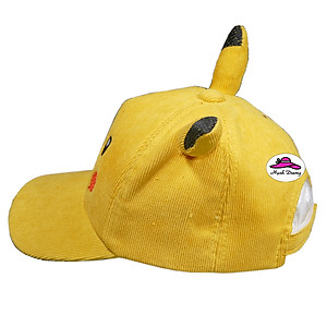 Nón kết Pikachu cho bé trai từ 3 đến 7 tuổi chất liệu vải nhung mềm mại, kiểu dáng dễ thương bắt mắt - Hạnh Dương