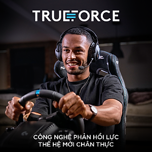 Bộ vô lăng & bàn đạp chơi game đua xe Logitech G923 - Phản hồi lực TRUEFORCE, tay cầm bọc da cao cấp, tương thích PS5, PS4, PC, Mac - Hàng Chính Hãng