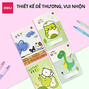 Tập Vở Học Sinh 4 Ô Ly Giấy Dày Trơn Mịn Deli - Vở Tập Viết Luyện Chữ Đẹp 48 Trang / 80 Trang - Định Lượng giấy 70gsm / 100gsm
