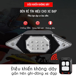 Đèn LED Xi Nhan Không Dây Rẽ Trái Phải Gắn Đuôi Xe Đạp Điều Khiển Không Dây Từ Xa Sạc Điện USB Mai Lee