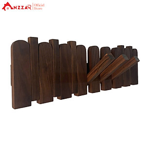 Móc gỗ treo tường gỗ óc chó cao cấp Anzzar, móc treo quần áo, phụ kiện, giá gỗ treo quần áo-MT07