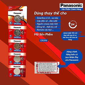 Vỉ 5 Viên Pin CR2016 ( CR 2016/5BE x 1 Vỉ ) Panasonic - Hàng Chính Hãng