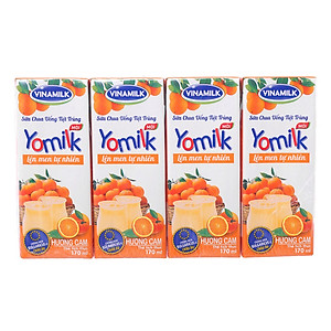SỮA CHUA UỐNG HƯƠNG CAM YOMILK - HỘP GIẤY 170ML     