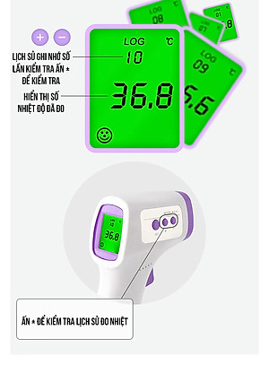 Nhiệt Kế Hồng Ngoại Bằng Nhựa ABS LCD Đo Nhiệt Độ Trán Không Tiếp Xúc
