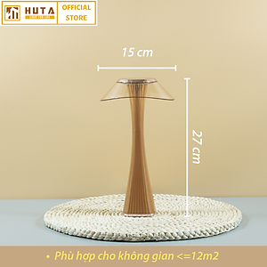 Đèn Led Để Bàn Quầy Bar Nhà Hàng Huta ET1 Cảm Ứng Tích Điện Pin Sạc Điều Chỉnh Độ Sáng, 3 Màu Sắc Ánh Sáng, Decor Trang Trí Quán Cà Phê, Lounge