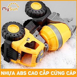Bộ xe công trình đồ chơi cho bé mô hình xe ô tô cần cẩu máy xúc múc xe ben cở cát xe bồn trộn bê tông đồ chơi