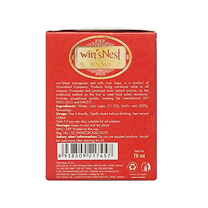 Combo 10 lọ Yến sào cao cấp win'sNest tổ yến chưng sẵn đường phèn 20% (70 ml/ lọ)
