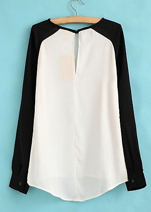 Áo nữ dài tay phối màu 80