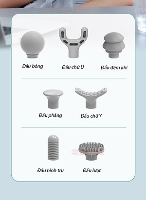 Súng massage cầm tay mini 7 đầu Puli PL-657, thiết kế mới cán tay cầm dài