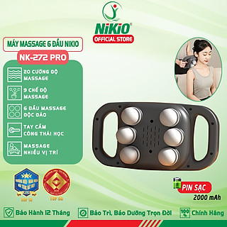 Máy massage đấm lưng và giãn cơ toàn thân 6 đầu Nikio NK-272 Pro - 9 chế độ, 20 cấp tốc độ mát xa