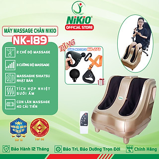 Máy Massage Chân Nhật Bản Nikio NK-189 (Dòng Cao Cấp) - Mát Xa Bàn Chân Và Bắp Chân, Xoa Bóp Dây Ấn Bằng Cao Su Non, Kết Hợp Rung Và Nhiệt Sưởi Đa Năng, Giảm Đau Nhức Chân, Tăng Tuần Hoàn Máu Cho Chân - Tươi Mới Đôi Chân