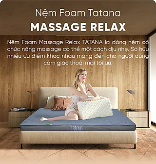 Nệm Foam Tatana Massage Relax, Cấu Trúc Lượn Sóng, Duy Trì Tư Thế Nằm Giảm Áp Lực Cơ Thể