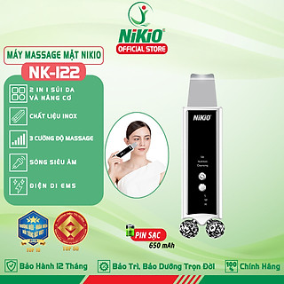 Máy Sủi Da Tẩy Tế Bào Chết Nikio NK-122 (2in1)- Massage Nâng Cơ Mặt Hỗ Trợ Tạo Hình Vline, Xóa Nhăn, Chống Lão Hóa, Săn Chắc Da, Làm Sạch Da Chuyên Nghiệp