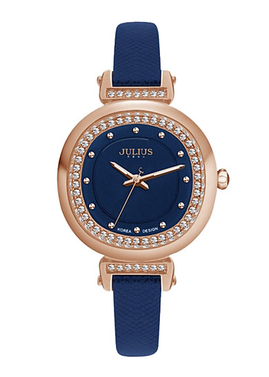 Đồng Hồ Nữ Dây Da Julius JA-843 - Xanh Đen