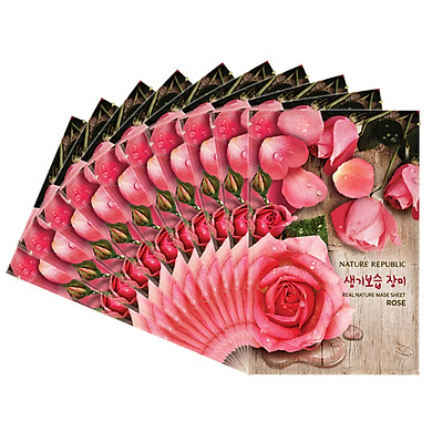 Combo 10 Mặt Nạ đắp Chiết Xuất Hoa Hồng Nature Republic Real Nature Rose Mask Sheet Tiki Vn