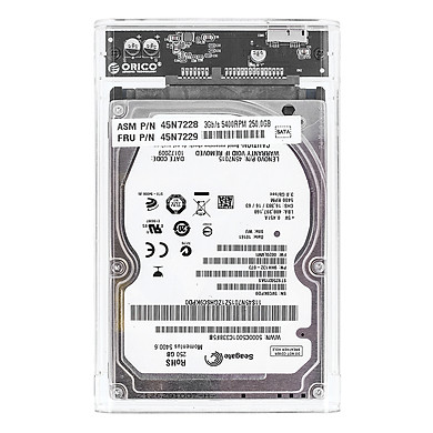 Hộp Đựng Ổ Cứng Di Động HDD Box 2.5 ORICO 2139U3 USB3.0/2.5 Nhựa Trong Suốt – Hàng Chính Hãng