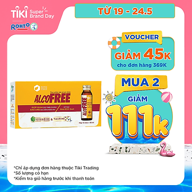 Thực Phẩm Chức Năng Mát Gan Giải Rượu Phục Hồi Sức Khỏe AlcoFree RMV-FF-AF10 (Hộp 10 Chai x 50ml)