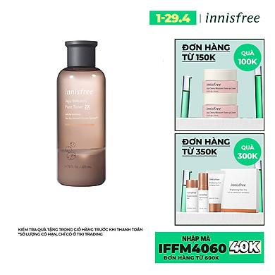 Nước Cân Bằng Se Khít Lỗ Chân Lông Từ Tro Núi Lửa Jeju Innisfree Jeju Volcanic Pore Toner 2 x 200ml – 131171036