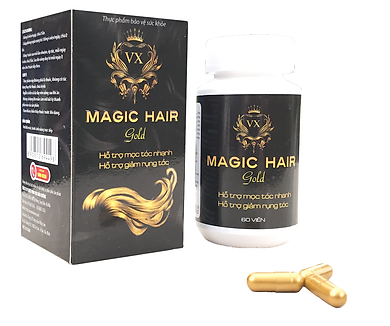 Viên uống hỗ trợ mọc tóc nhanh chữa hói đầu Magic Hair Gold (Hỗ trợ điều trị rụng tóc, rụng tóc sau sinh, giúp mọc tóc nhanh, ngăn tóc bạc sớm)