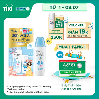 Sữa chống nắng dưỡng da ngừa mụn Sunplay Skin Aqua Acne Clear Milk Limited Edition SPF 50+, PA++++ (25g)