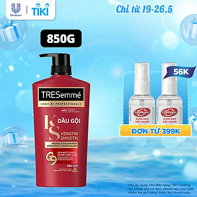 Dầu Gội Tresemmé Keratin Smooth Tinh Dầu Argan Và Keratin Vào Nếp Suôn Mượt (850g)