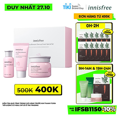 Bộ Dưỡng Ẩm Sáng Da Hoa Anh Đào Innisfree Jeju Cherry Blossom Tone Up Set – 131172582
