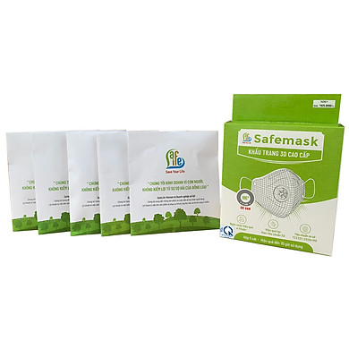 Khẩu Trang Chống Bụi 3D Cao Cấp N96+ (Có Van) Safelife Safemask (Hộp 5 Cái) - Link Mua