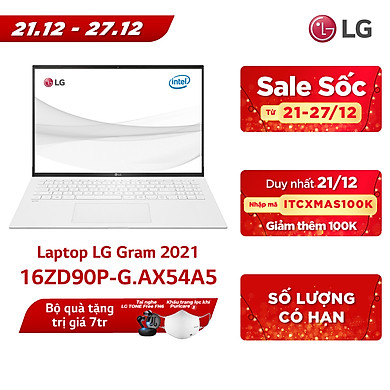 Laptop LG Gram 2021 16ZD90P-G.AX54A5 (Core i7-1165G7/ 8GB LPDDR4X/ 512GB SSD NVMe/ 16 WQXGA IPS/ NonOS) – Hàng Chính Hãng