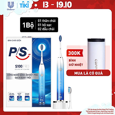 Bàn Chải Điện P/S S100 PRO – Công Nghệ Sóng Âm, Chải Sạch Mảng Bám Tới 10X – Xanh Ombre
