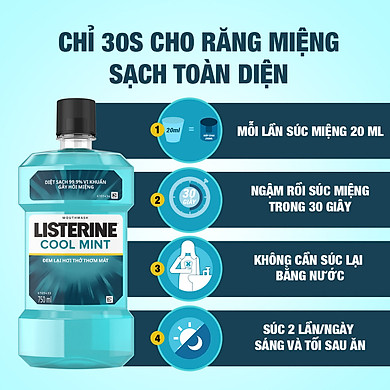 Nước Súc Miệng Hương Bạc Hà Listerine Cool Mint (750ml)
