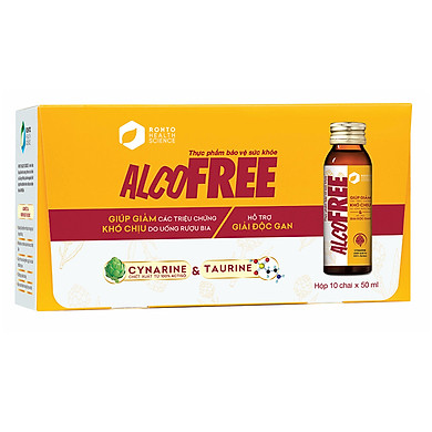 Thực Phẩm Chức Năng Mát Gan Giải Rượu Phục Hồi Sức Khỏe AlcoFree RMV-FF-AF10 (Hộp 10 Chai x 50ml)